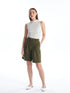 LC Waikiki Comfortable Fit Plain Linen Look Women's Shorts